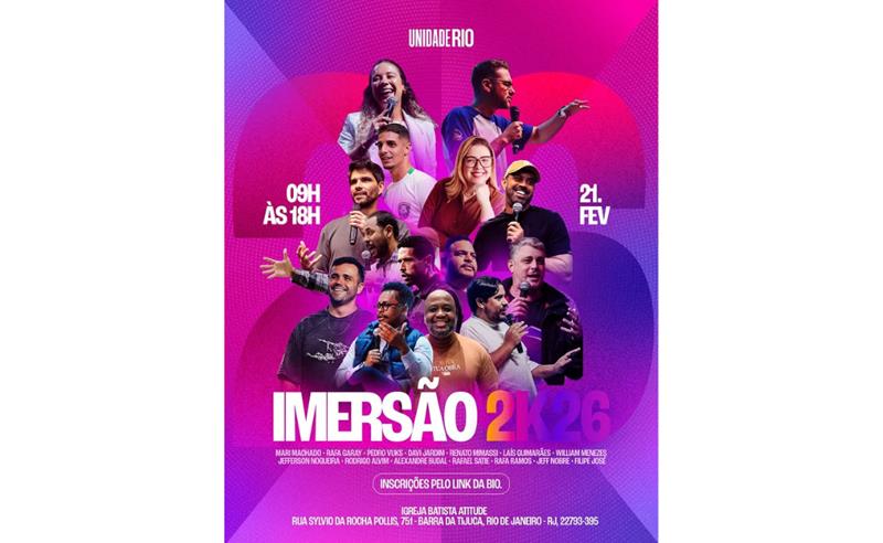 6ª edição do Imersão UnidadeRIO vai abordar saúde mental, esportes, cinema, IA e evangelismo